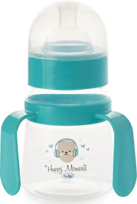 Twigy wide bottle with grip handles 150 ml Flawless - blue