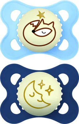 MAM pacifiers 0-6 months night, blue/light blue (2 units)