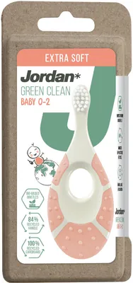 Jordan ultra-soft toothbrush GREEN CLEAN for babies ages 0-2, soft, pink color