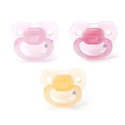 Twigy 0+ Silicone Pacifier Trio (Pink/Orange) – Flawlesse™ Silicone Pacifier Small