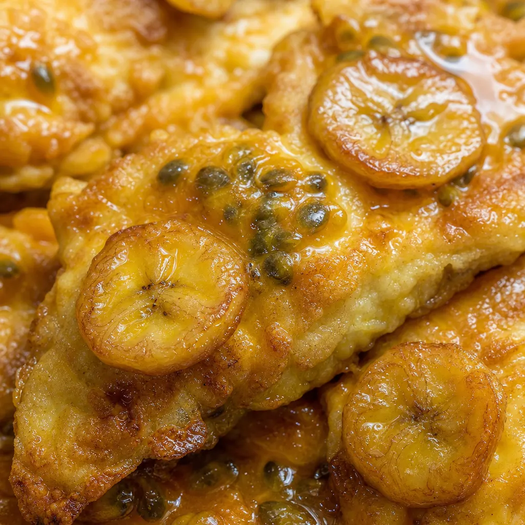 Filete de espada com camarão e molho de maracujá