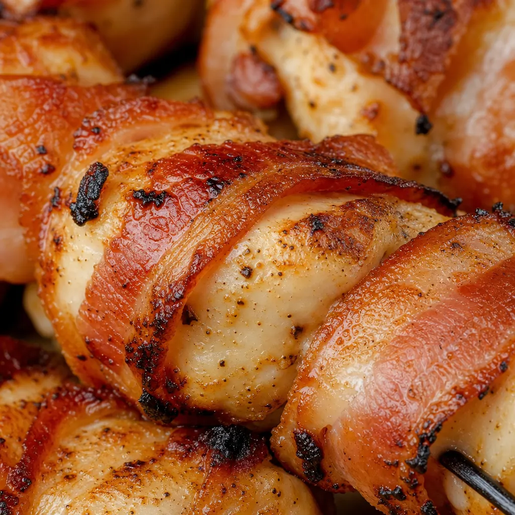 Espetada de frango com bacon