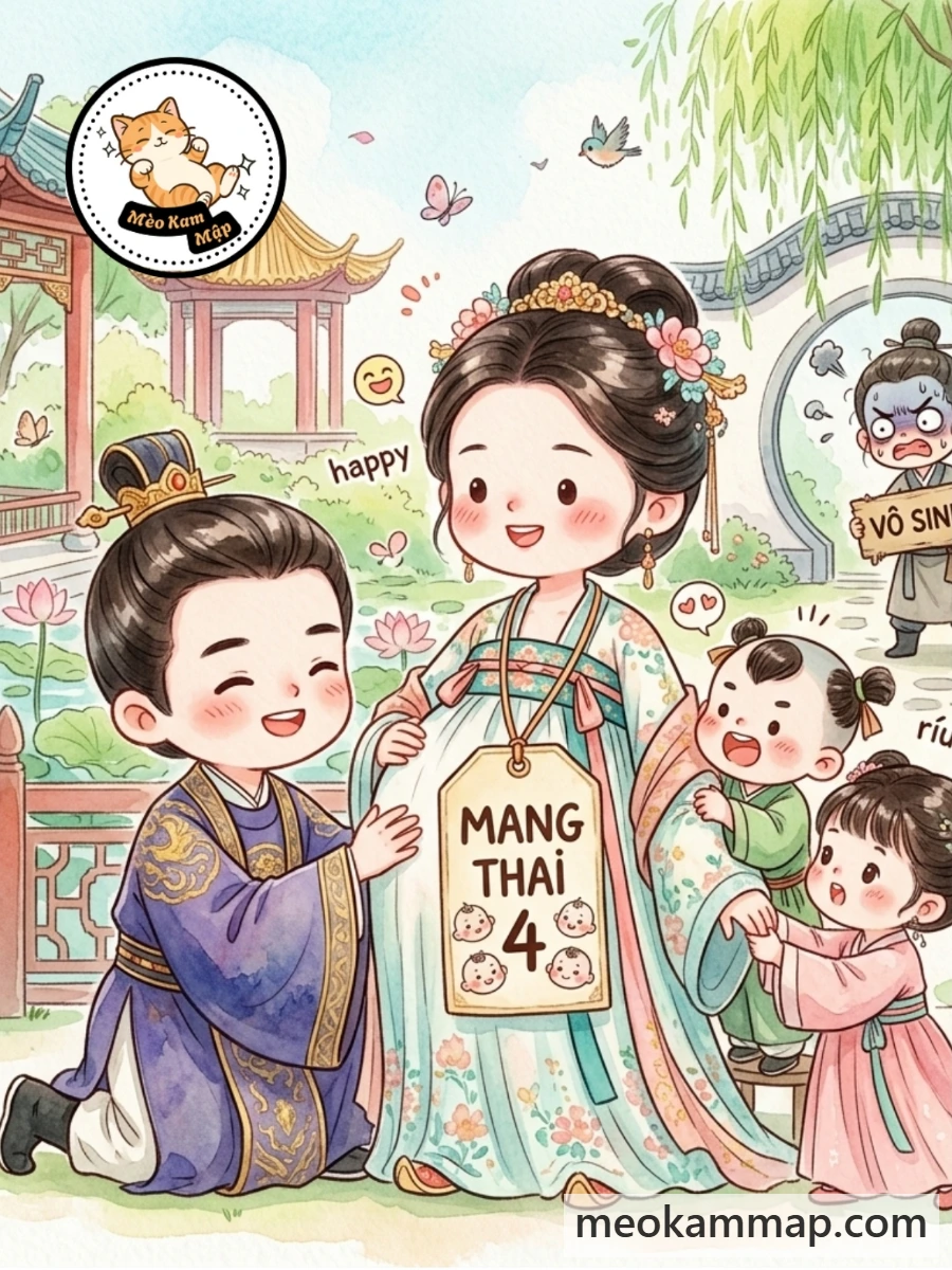 Bìa truyện Sau Khi Bị Hưu Vì Vô Sinh, Năm Kế Tiếp Ta Liền Đẻ Một Thai Bốn Đứa Cho Tên Đàn Ông Góa Vợ