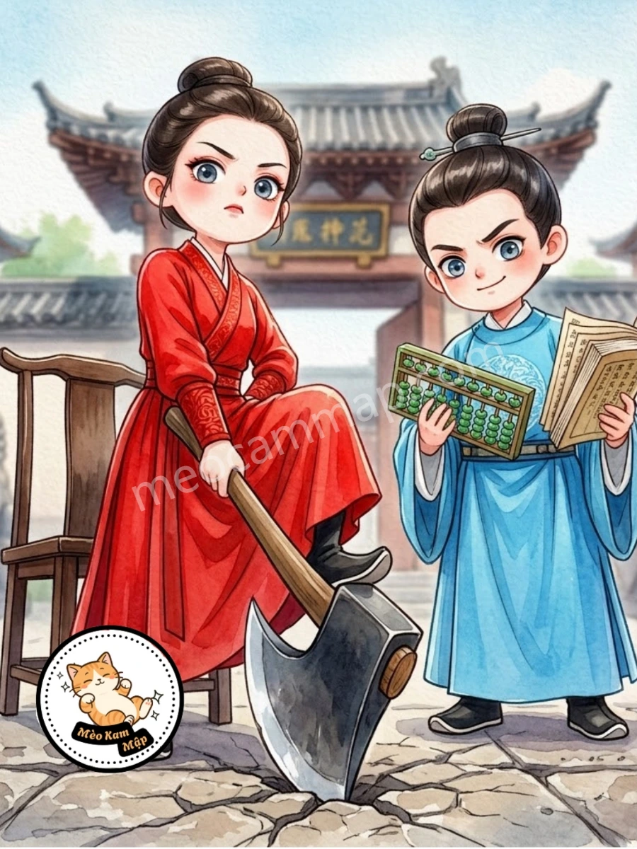 Bìa truyện Phu Nhân Cầm Rìu Ta Đưa Đao, Phu Thê Song Kiếm Hợp Bích Đi Đòi Nợ