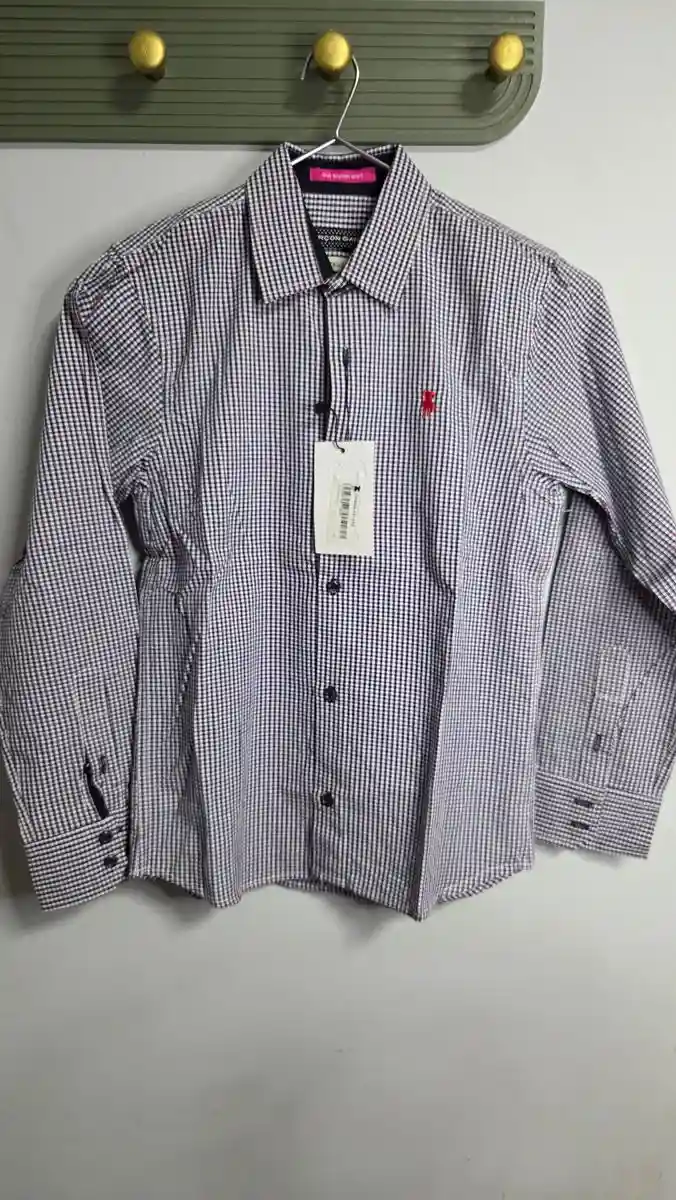 Camisa cuadrille azul y blanco - foto 2
