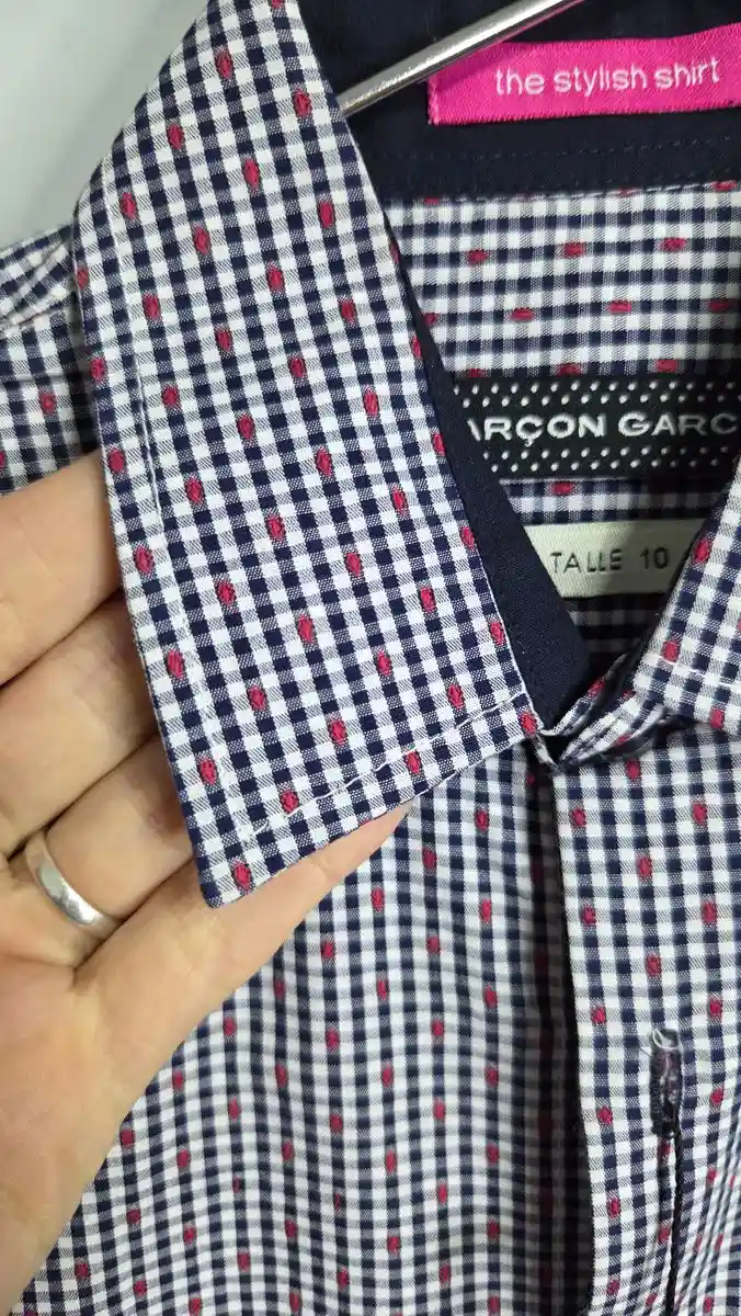 Camisa cuadrille azul y blanco - foto 3