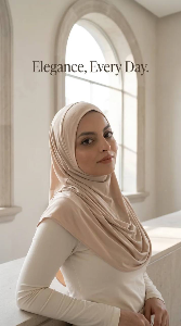 Plated lycra hijab