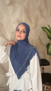 Ruffle Rhinestone Hijab