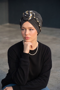 Glitter ribbon turban
