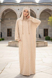 Crinkle Fabric Hooded Prayer Dress