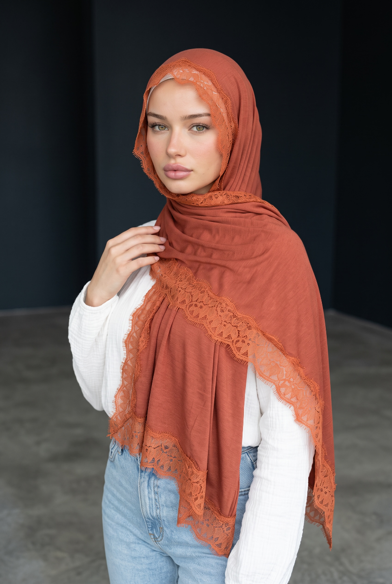 soft jersey lace scarf