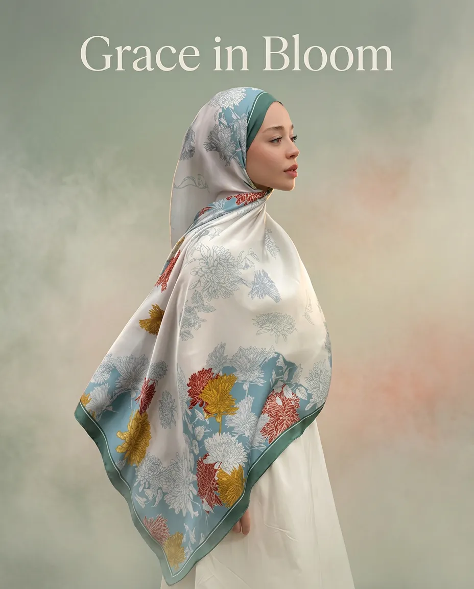 Silk Feeling Digital Printed Scarf