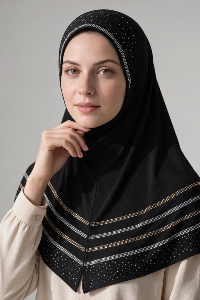 Lina strip taşlı bone