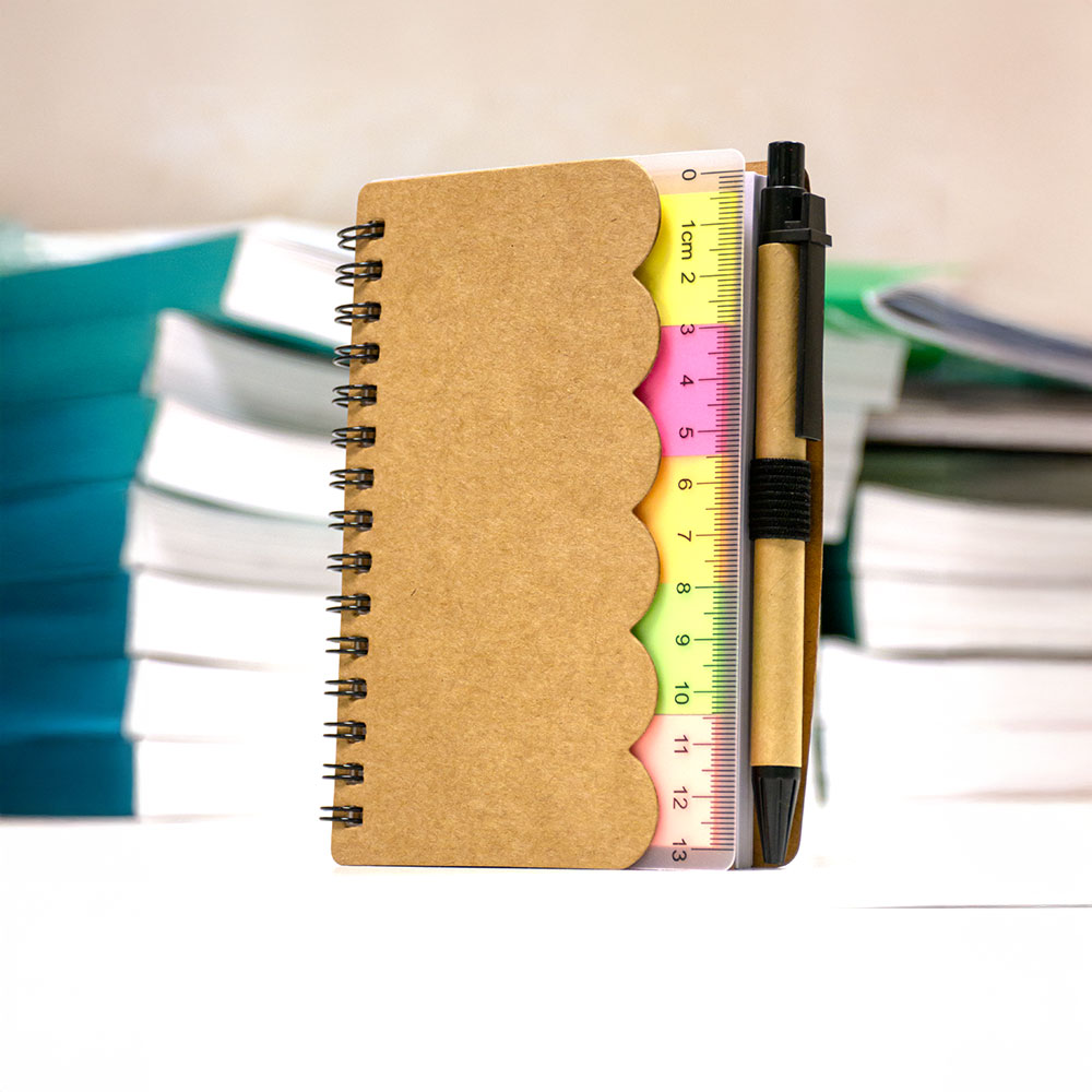 A6 Craft Notebook with Scale, Pen, and Post-it