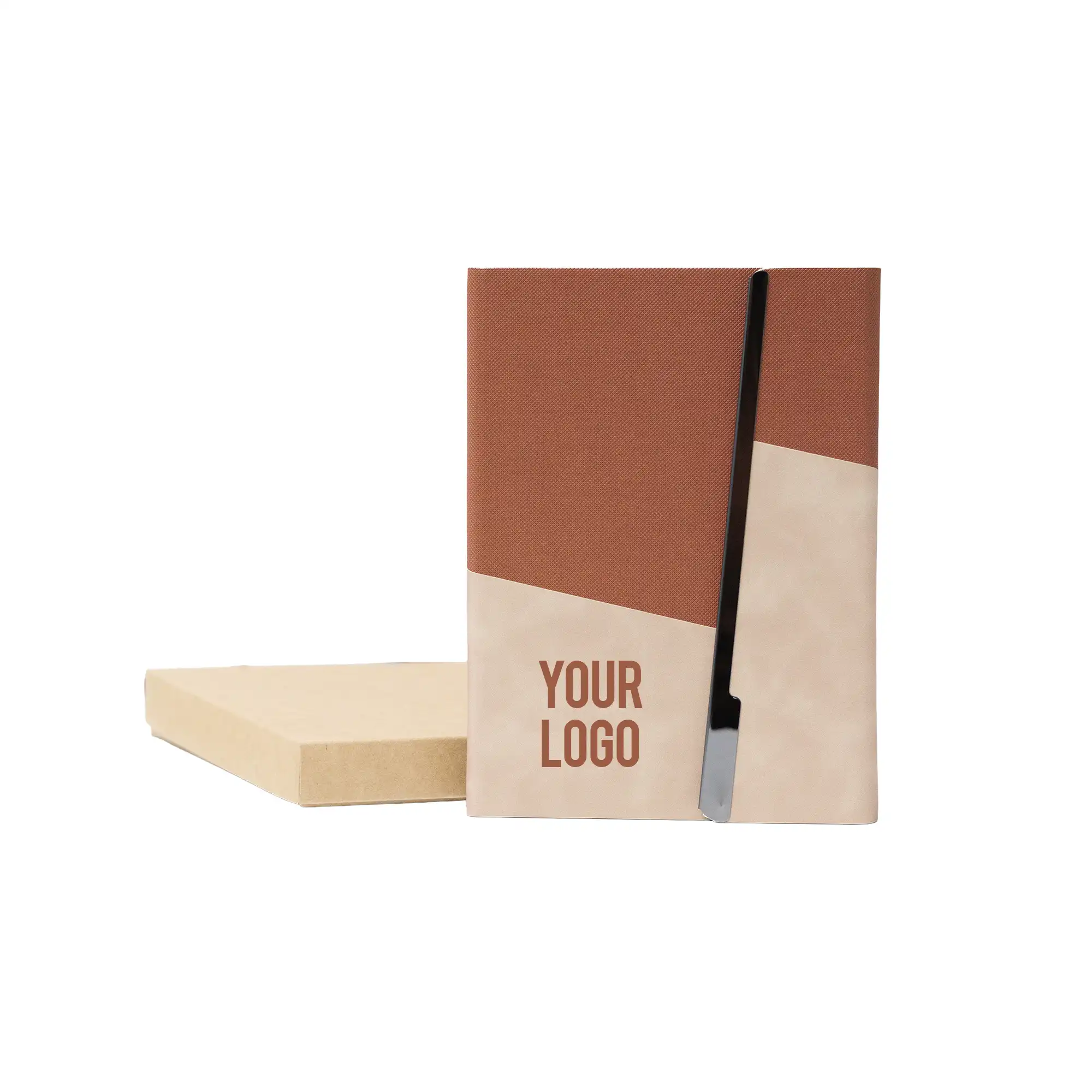 A5 Premium Notebook with Metal Foldable Closure Brown