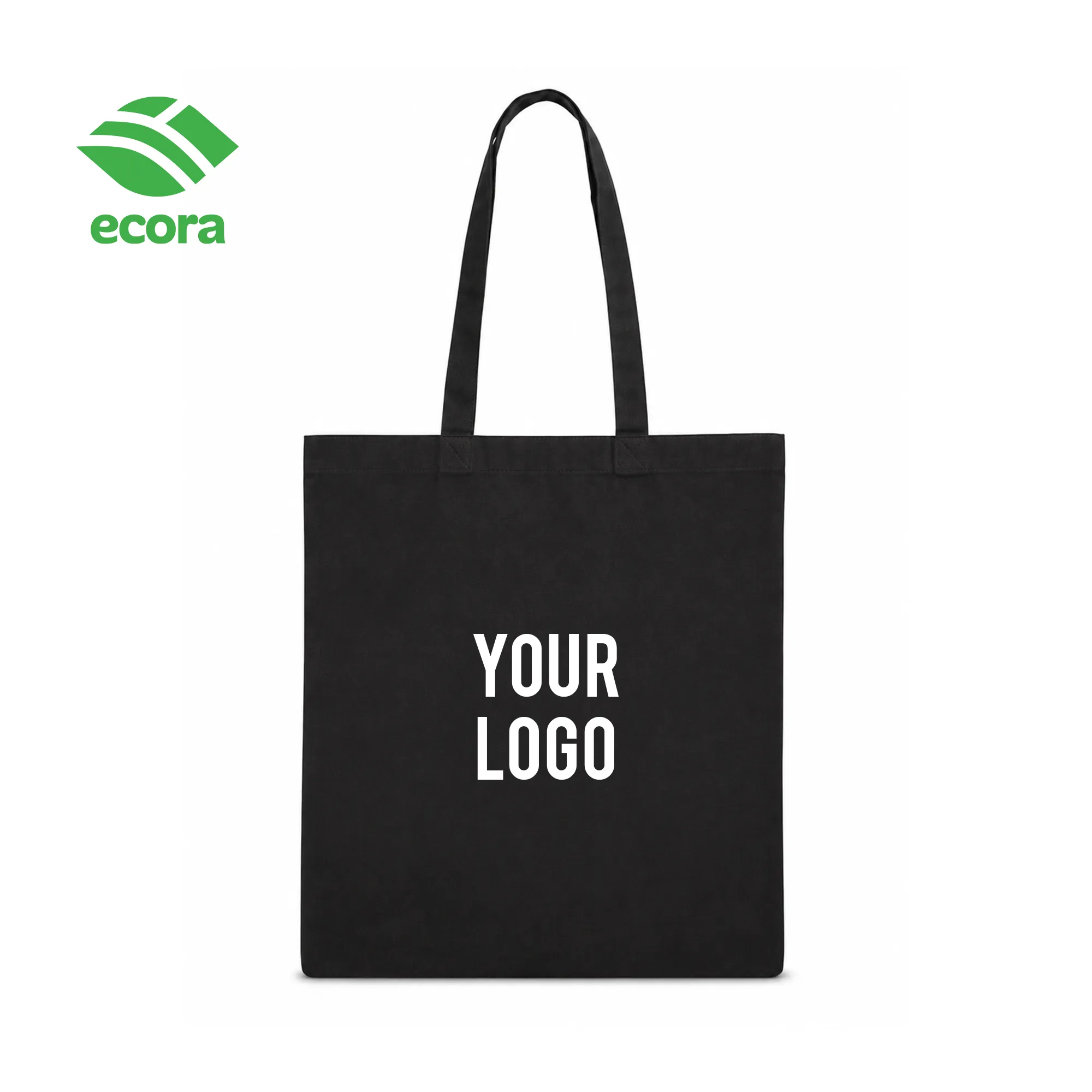 Veiro canvas shopping bag shown open with documents inside to demonstrate capacity