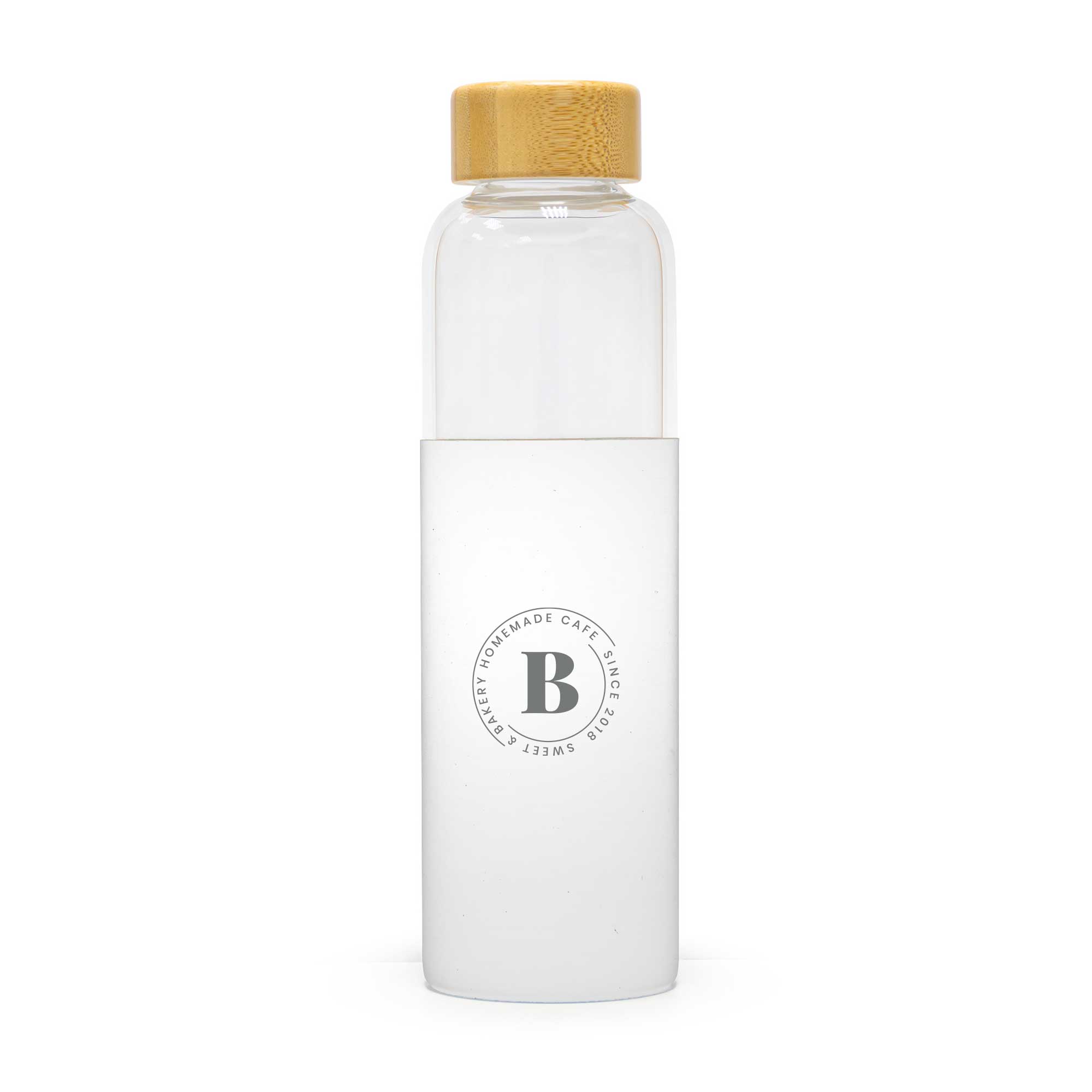 Bamboo Lid Glass Bottle With Silicon Case WT