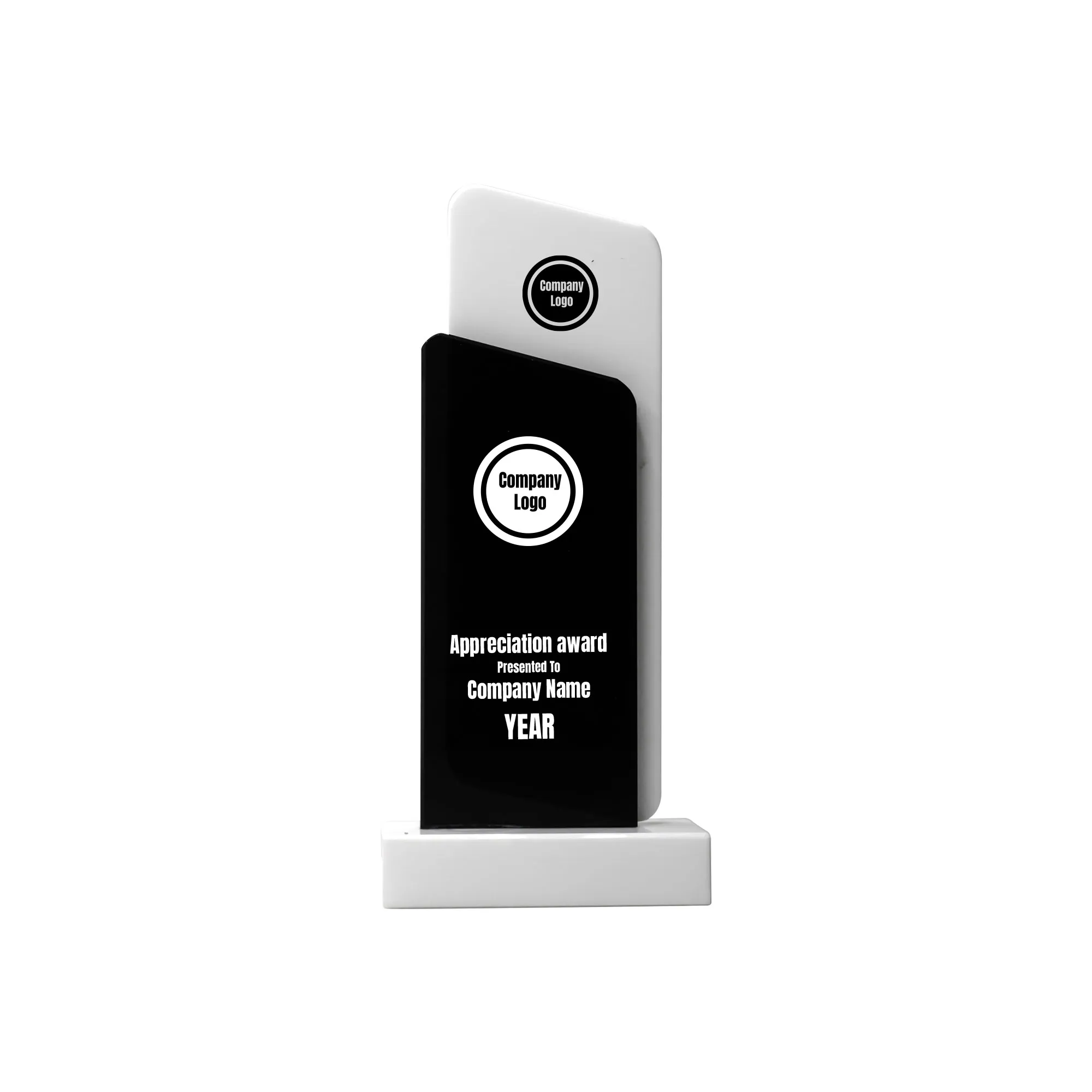 Black and White Crystal Trophy 