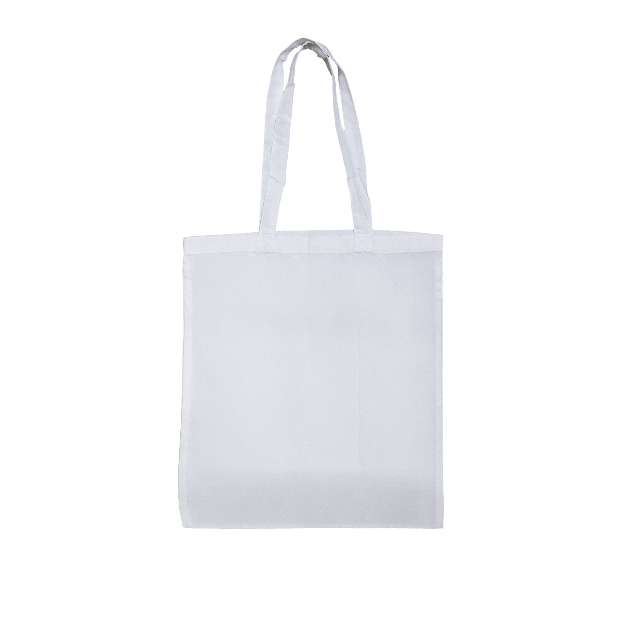 White recycled cotton tote bag with long handles – sustainable and reusable