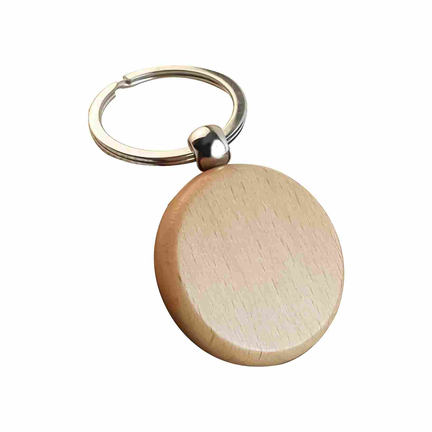 Bamboo Keychain Round