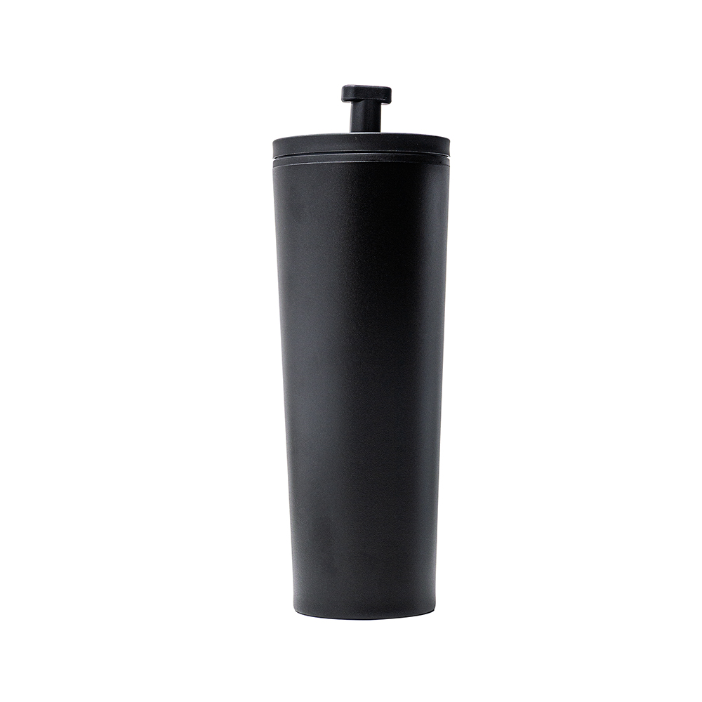 Black Tumbler with Straw – Double Wall