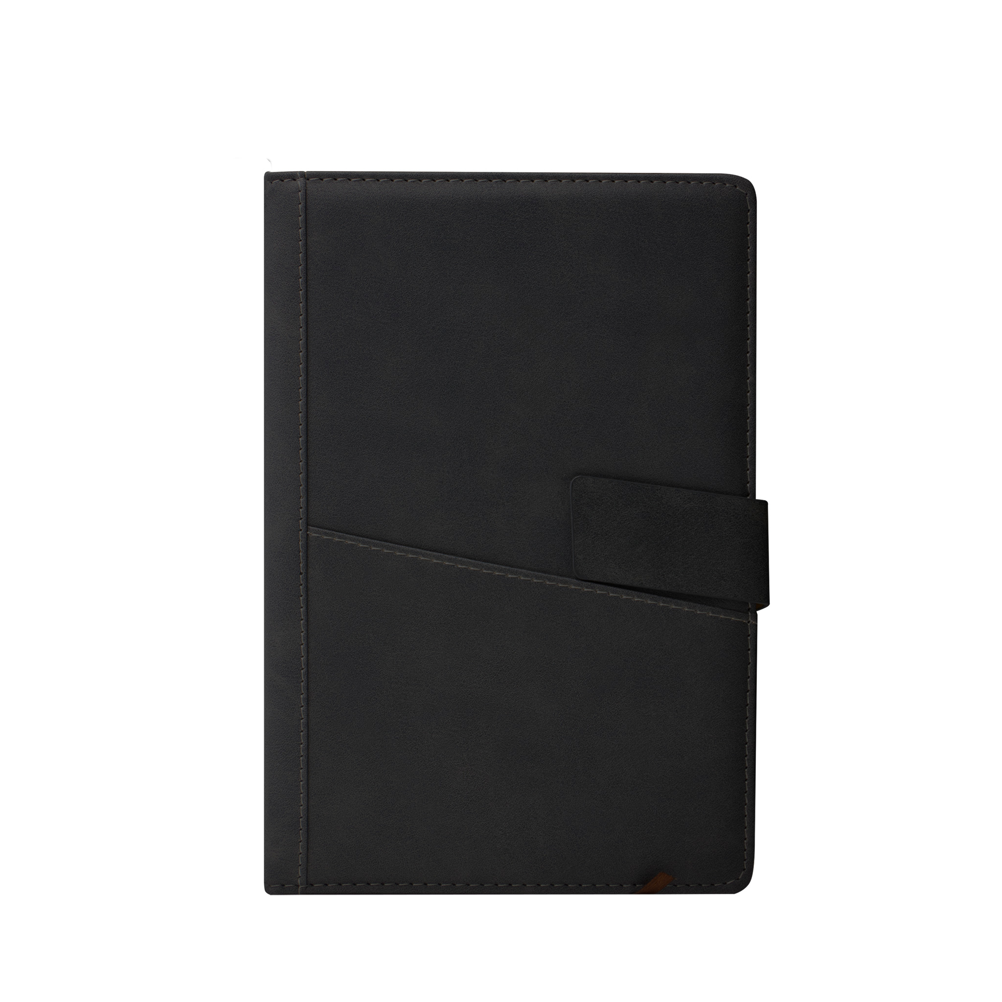 Leather Notebook with Pocket Black