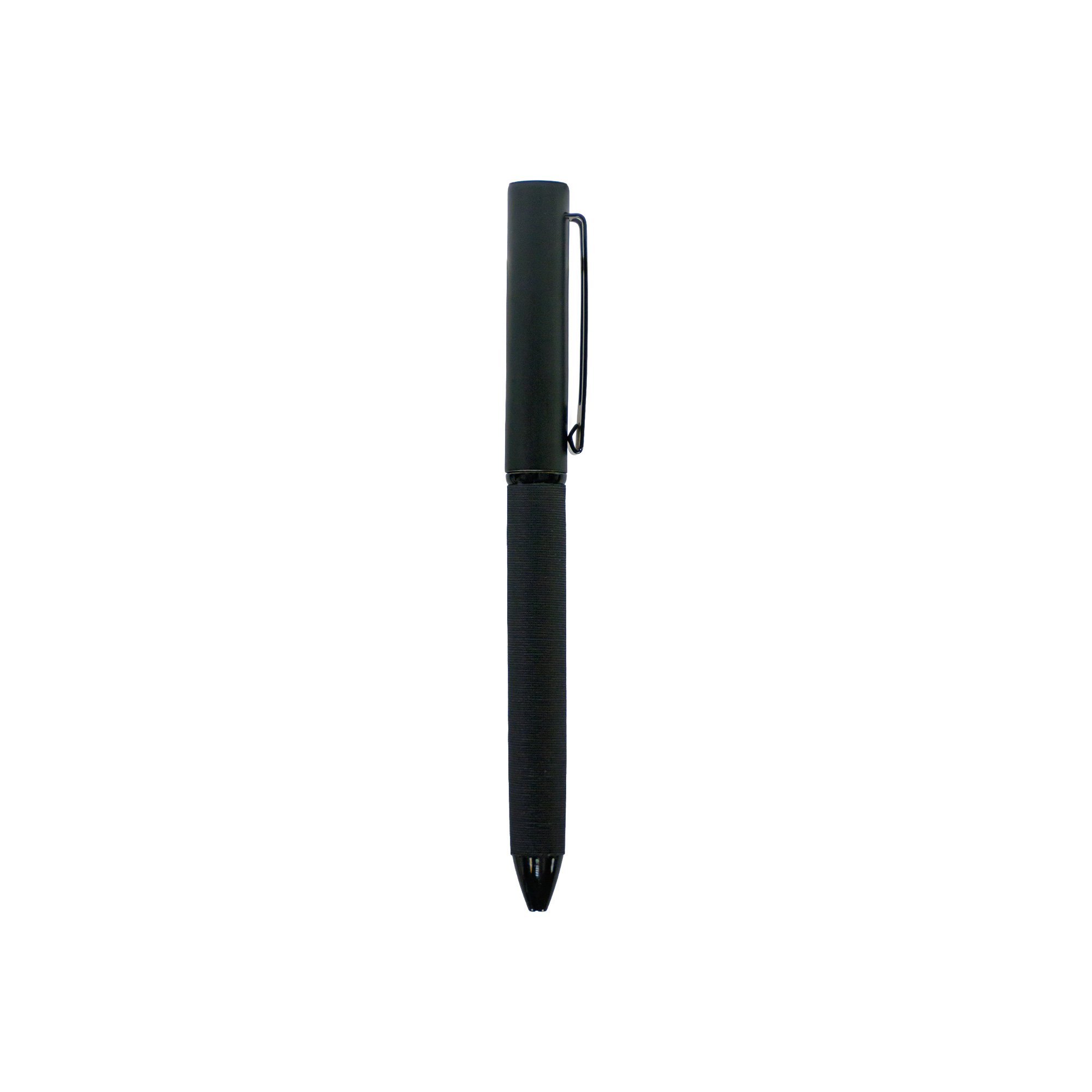 Black metal pen with fabric textured barrel – 11612BK