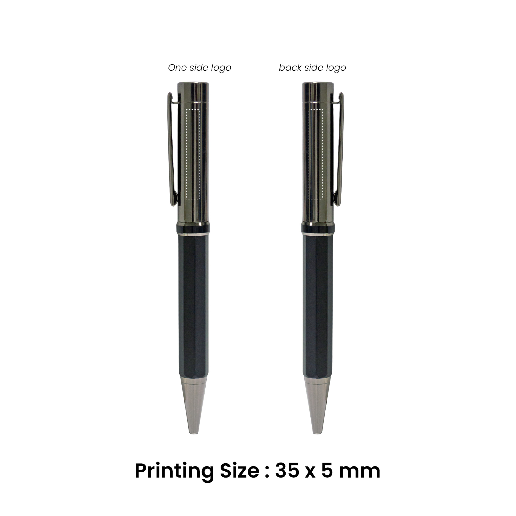 Black metal pen with smooth stylish barrel – 11611BK