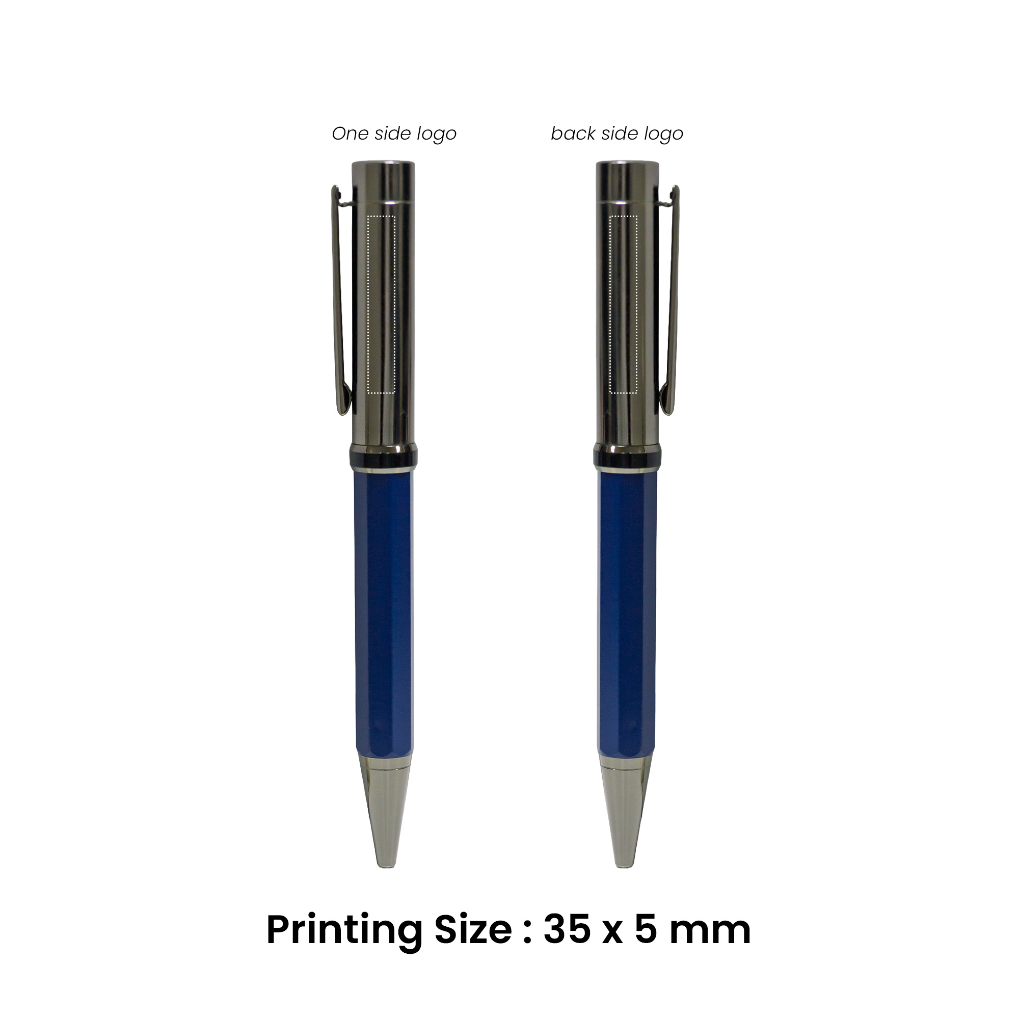 Blue metal pen with elegant barrel design – 11611BL