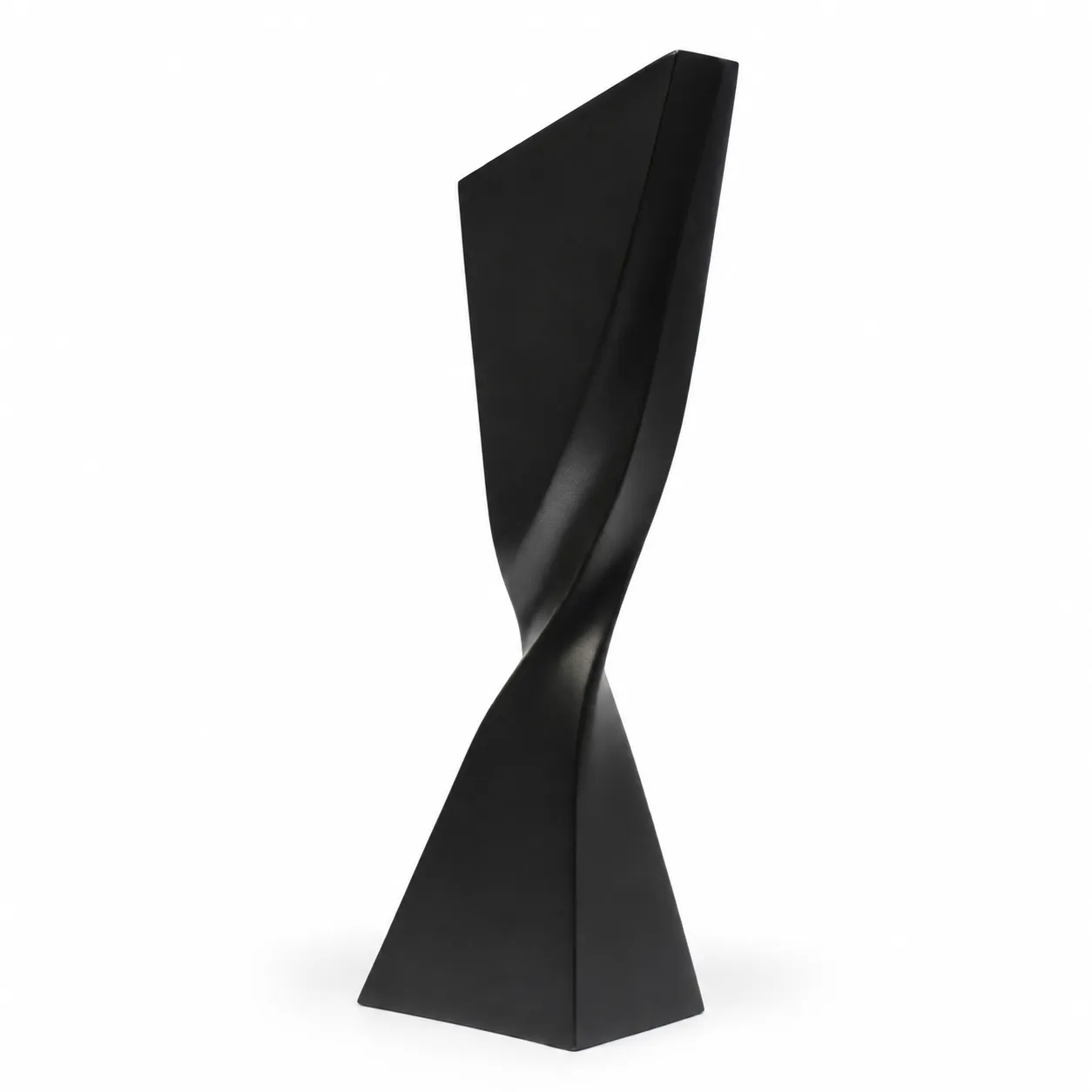 Matte black Blade Twist Resin Award Black with sharp angled top