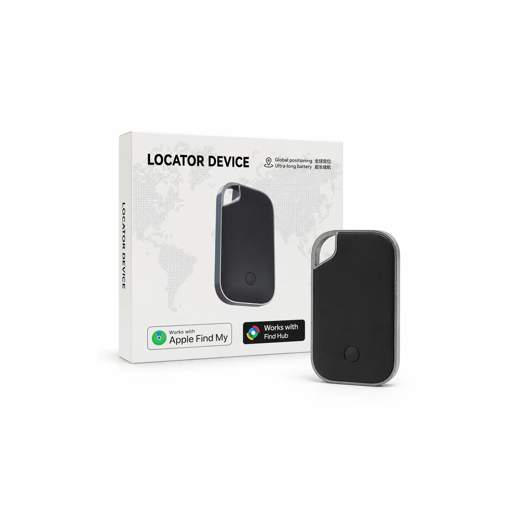 Traxo locator device attached to a black wrist lanyard strap