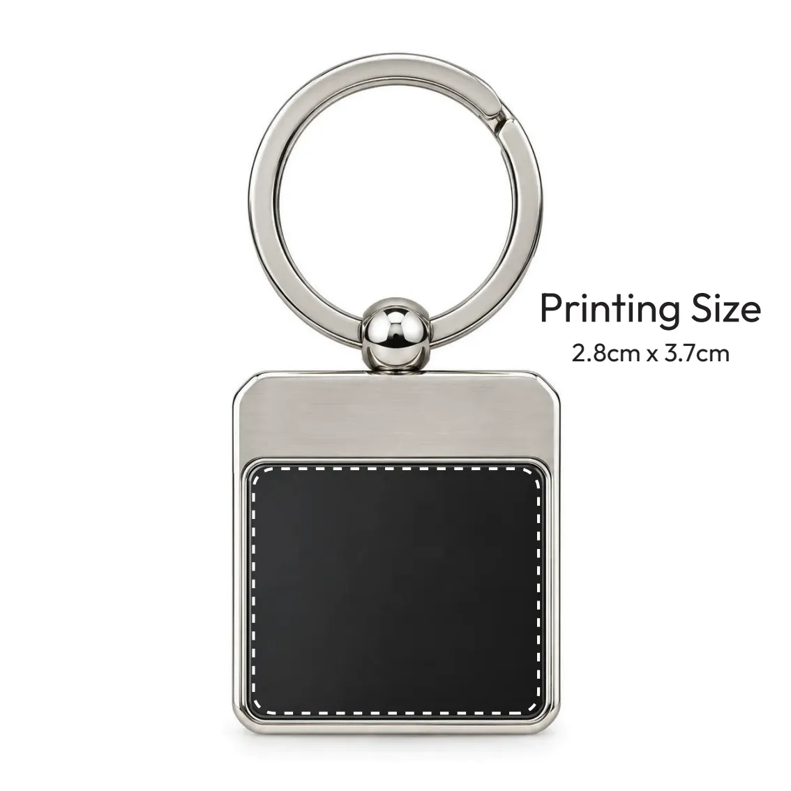 Silver Frame Square Plate Keychain