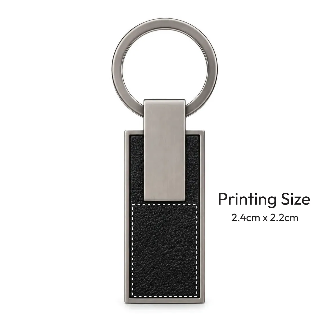 Gunmetal PU Strap Keychain Black