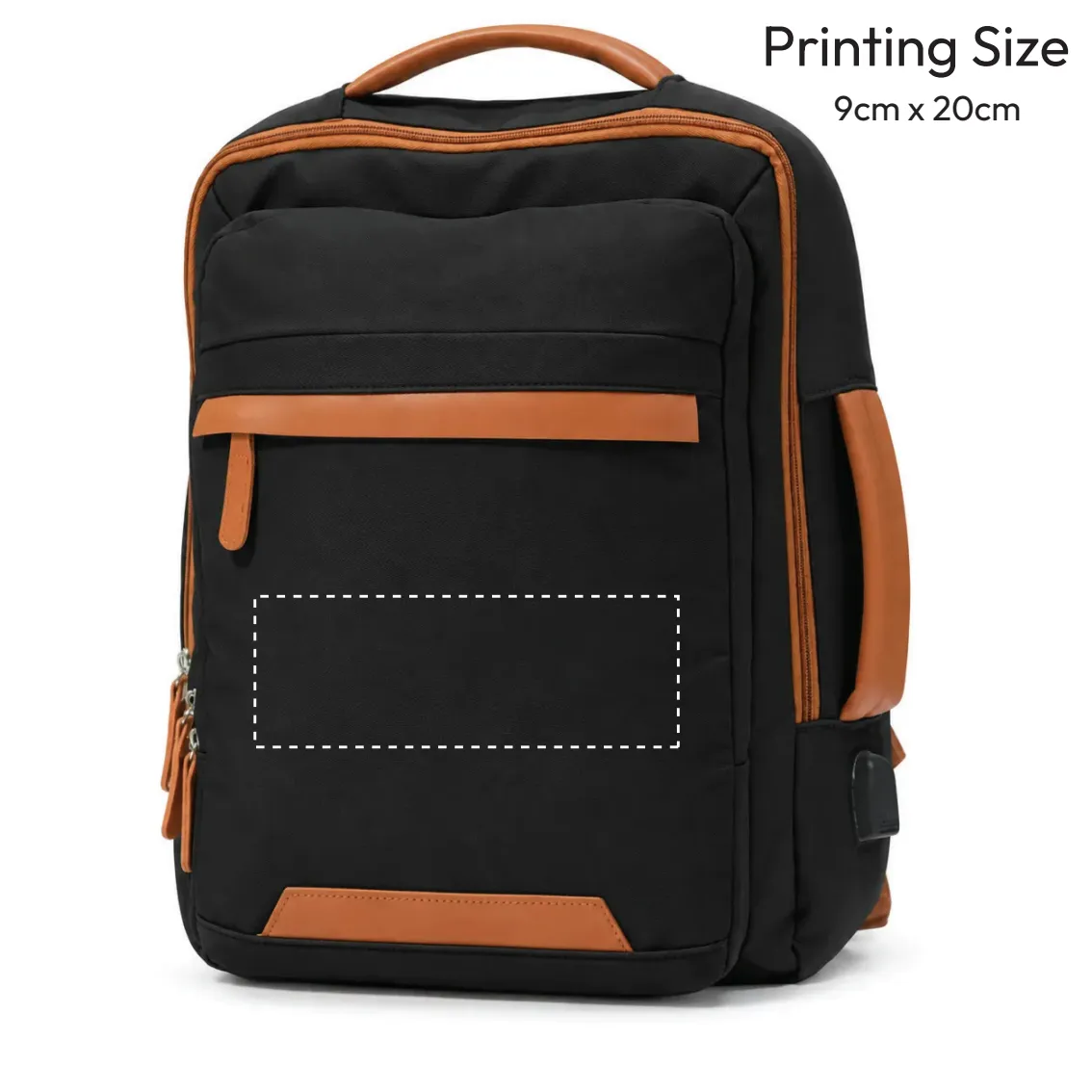 Back of the black Voxtra backpack showing padded straps and breathable mesh panel