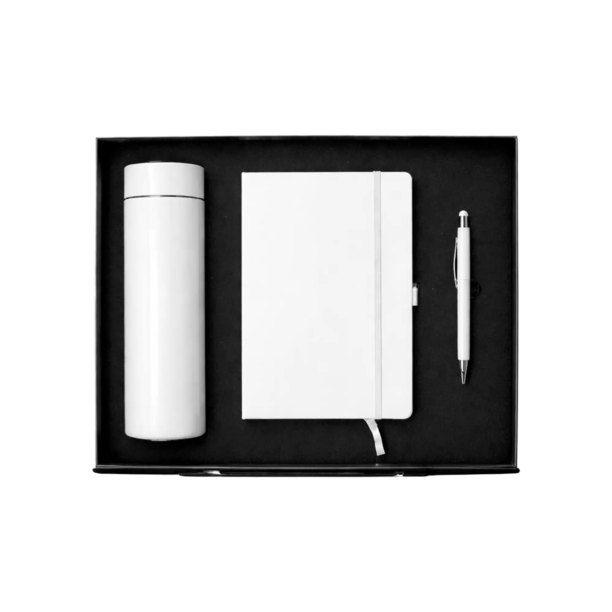 3-piece corporate gift set PU notebook metal pen bottle custom logo UAE