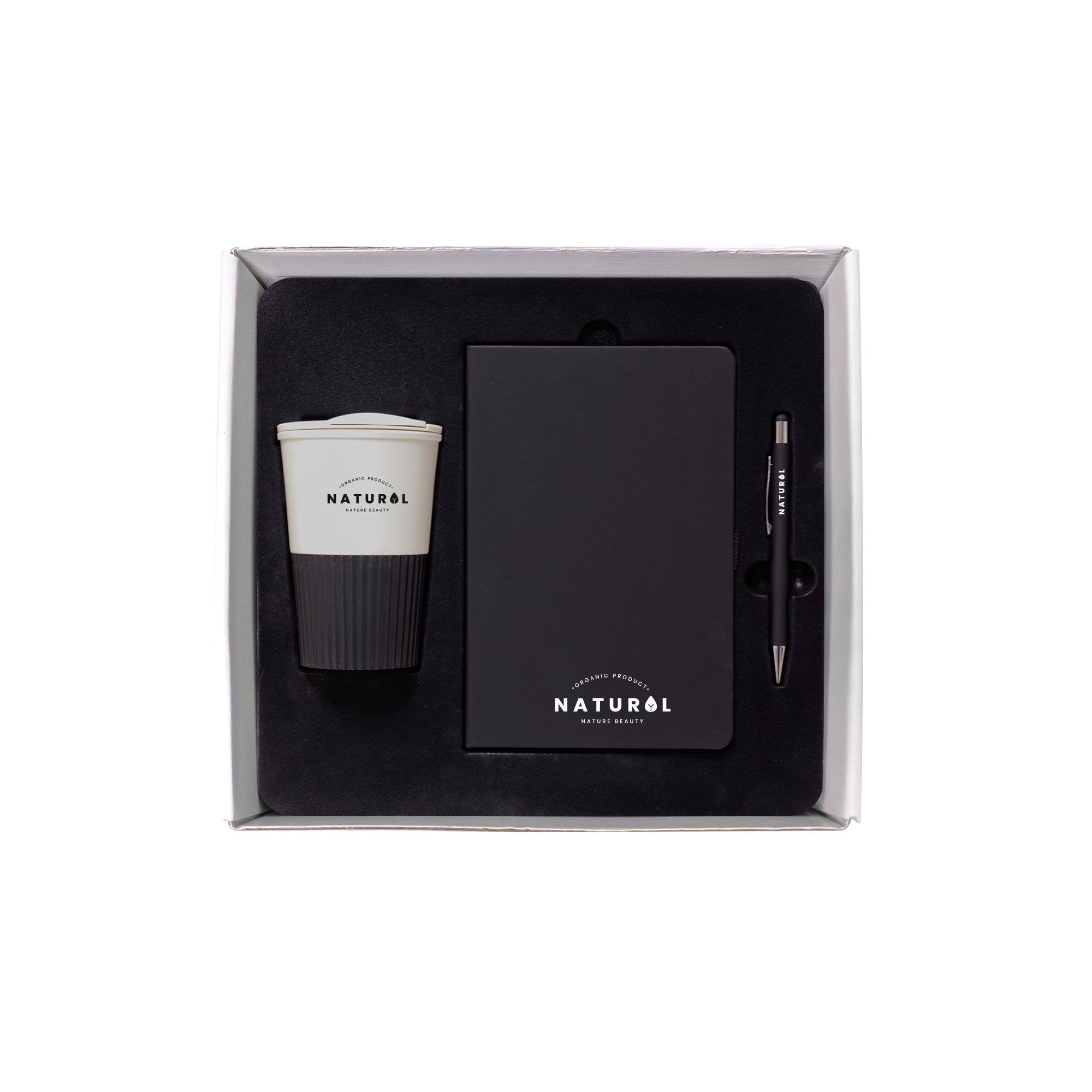 3-in-1 Corporate Gift Set – Black Edition (White Box)