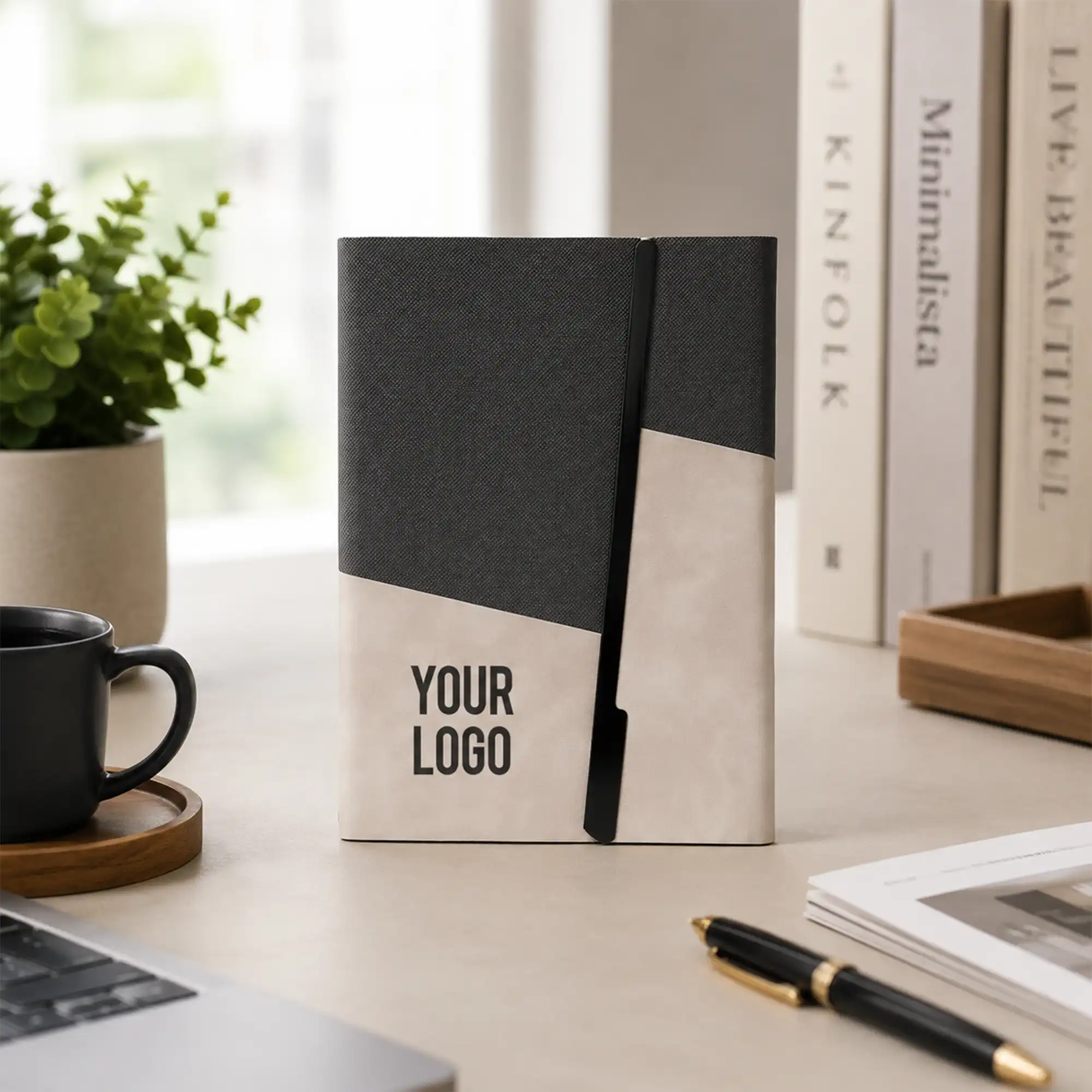 A5 PU notebook with metal foldable closure for corporate gifting