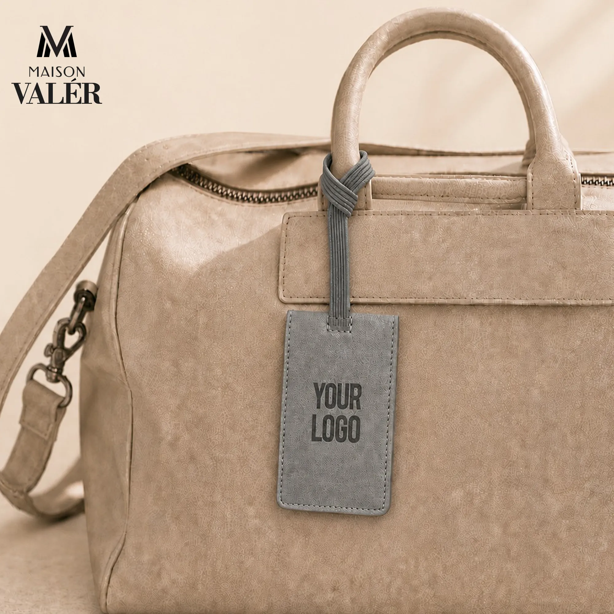 The Identifier premium leather luggage tag custom logo corporate travel gift UAE