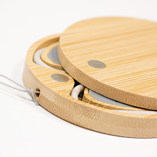 Bamboo Charging cable set Round