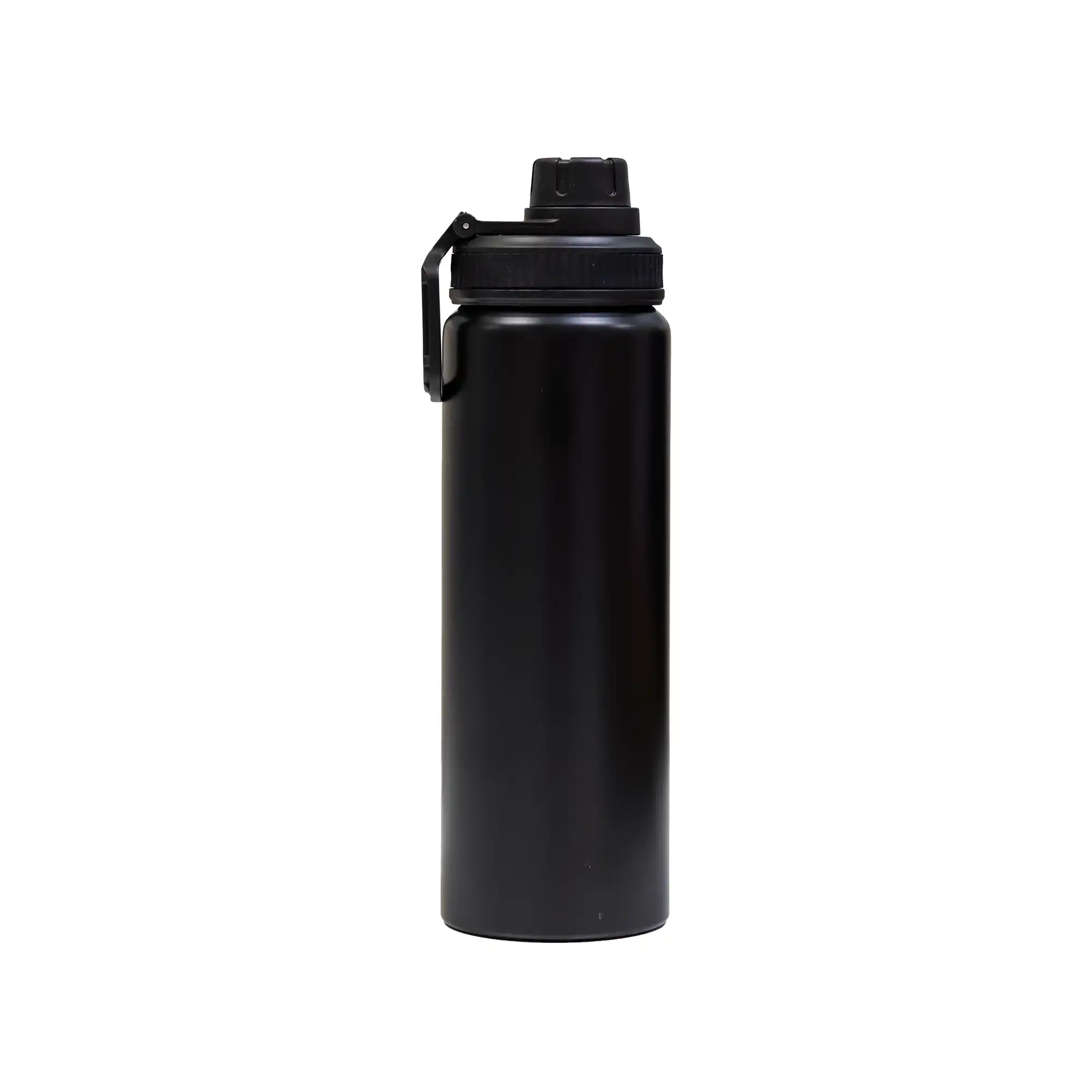 Reusable aluminium sports bottle with handle, 800 ml capacity, black and white color options for corporate gifting.