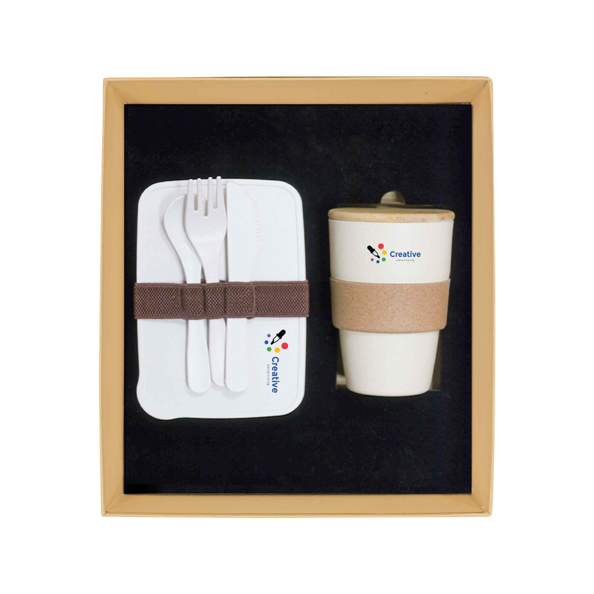 Promotional Giftset with Wheat straw Lunchbox and Coffee mug