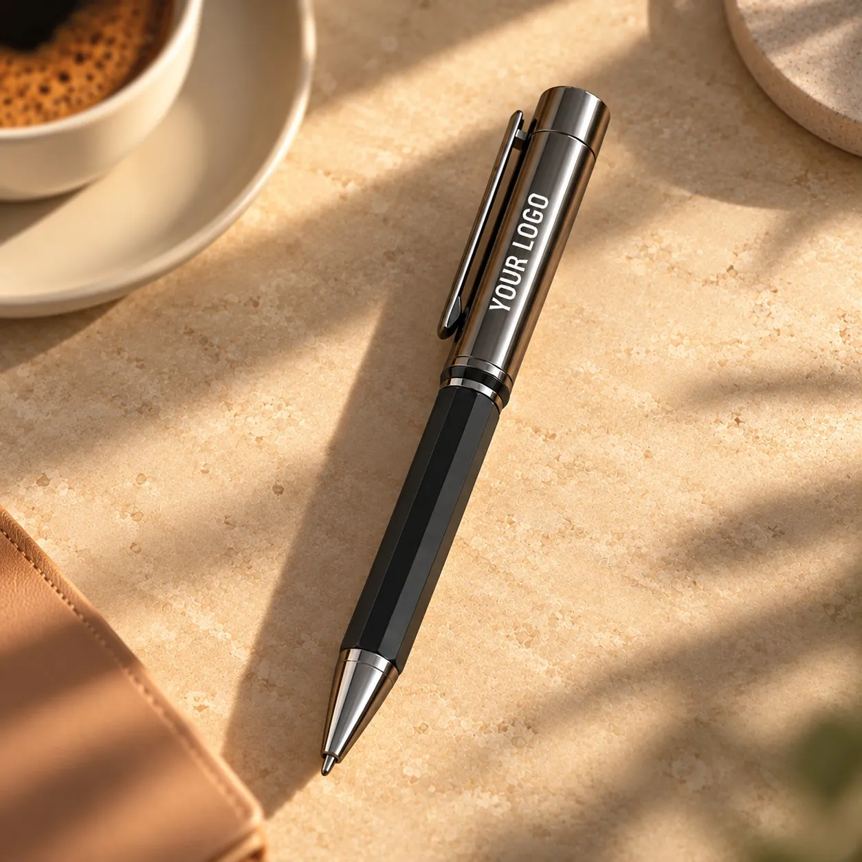 Black metal pen with smooth stylish barrel – 11611BK