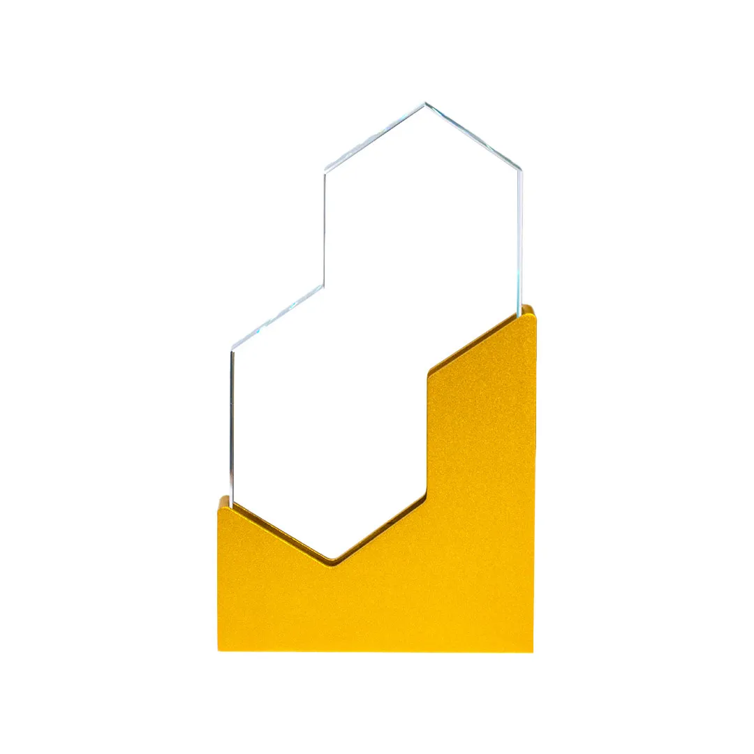 Trophy Metal Glass Hexagon shape