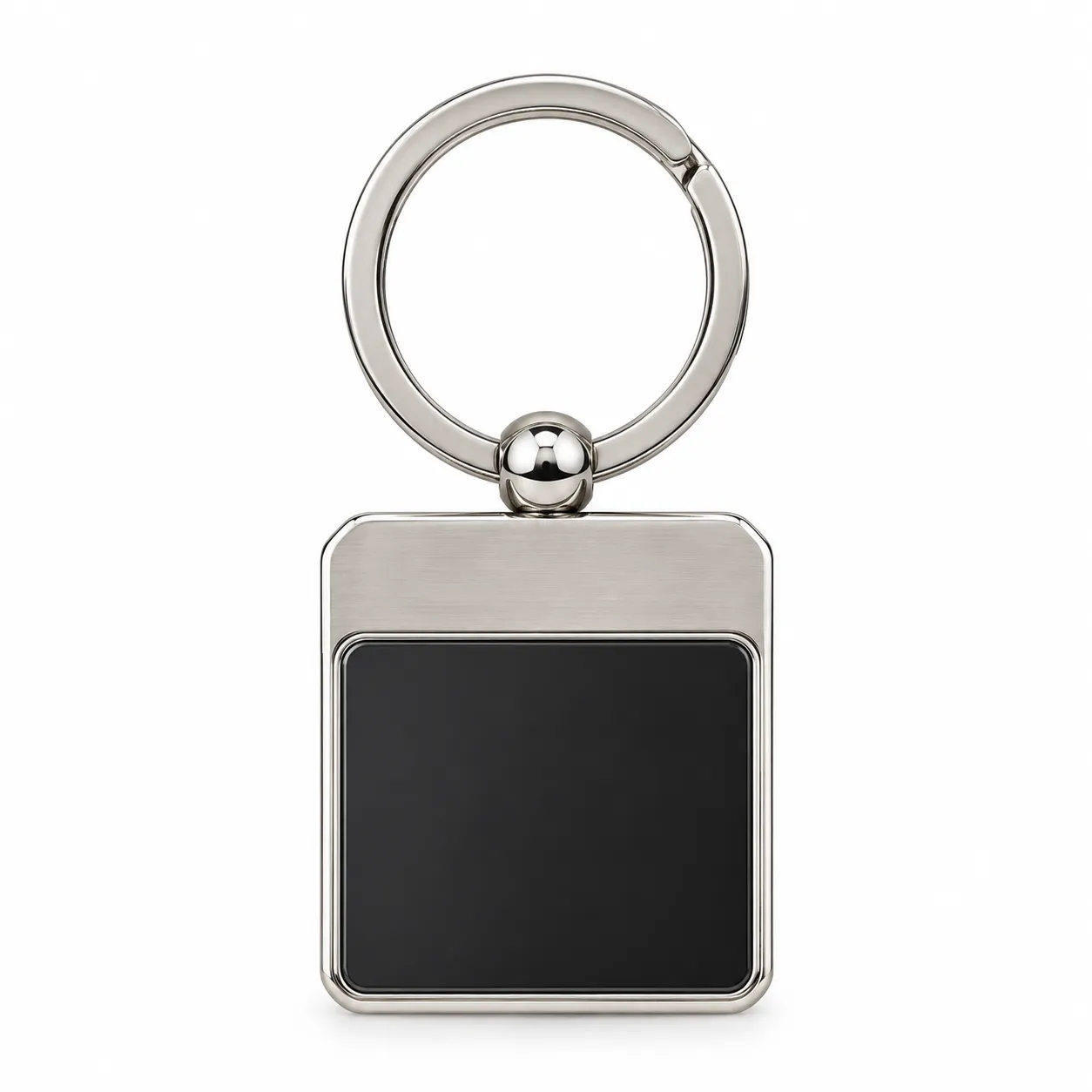 Silver Frame Square Plate Keychain