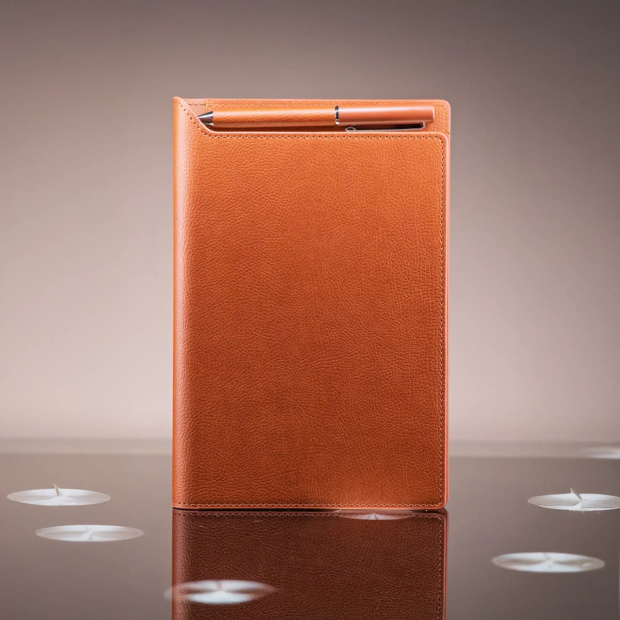 Maison Valer Executive Organizer with Magnetic Pen Holder Brown