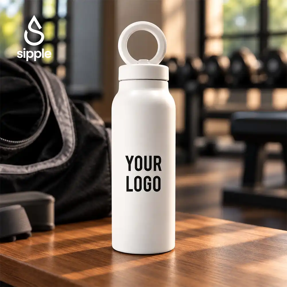 Magnetic insulated water bottle with phone holder in multiple colors