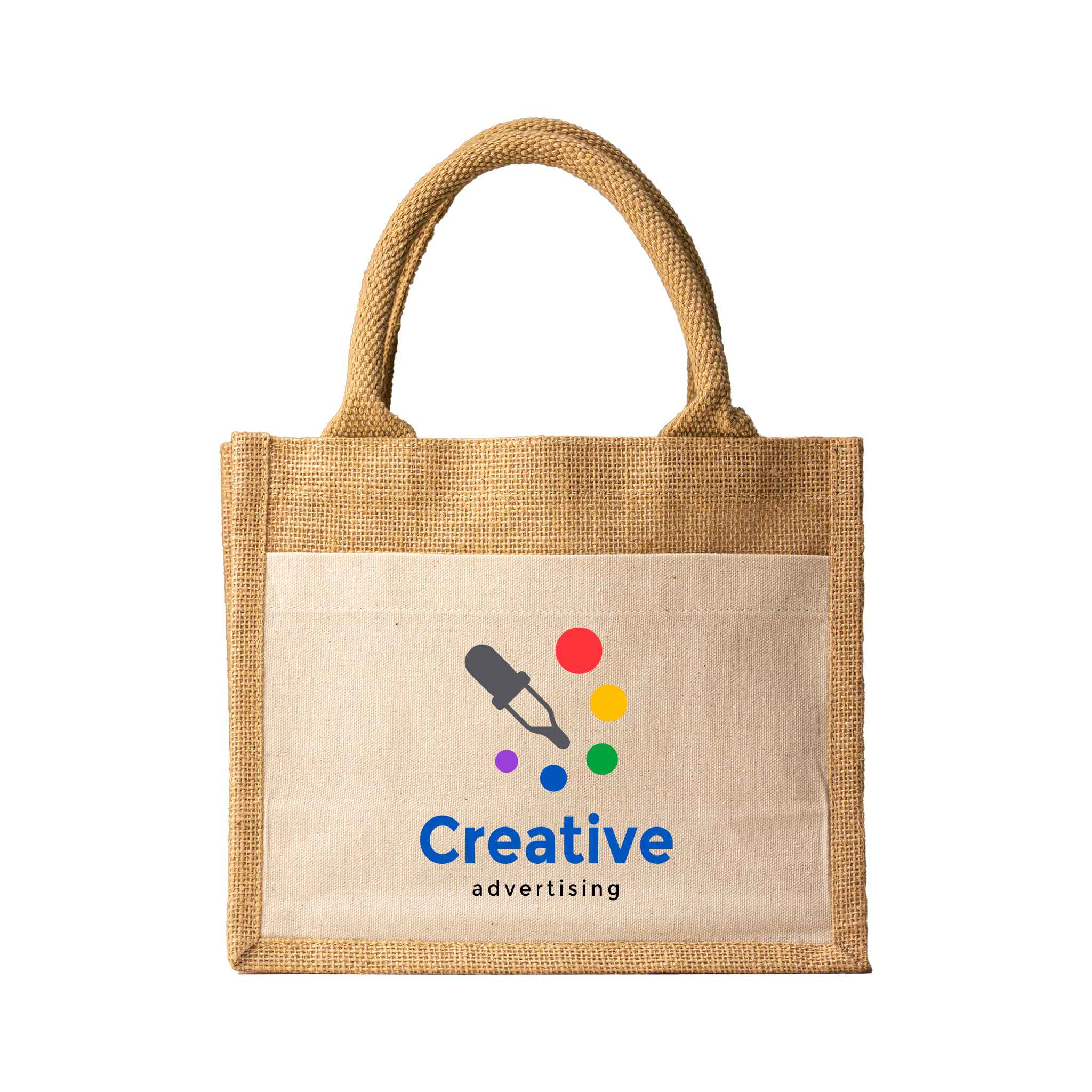 Jute Bag with Canvas Pocket