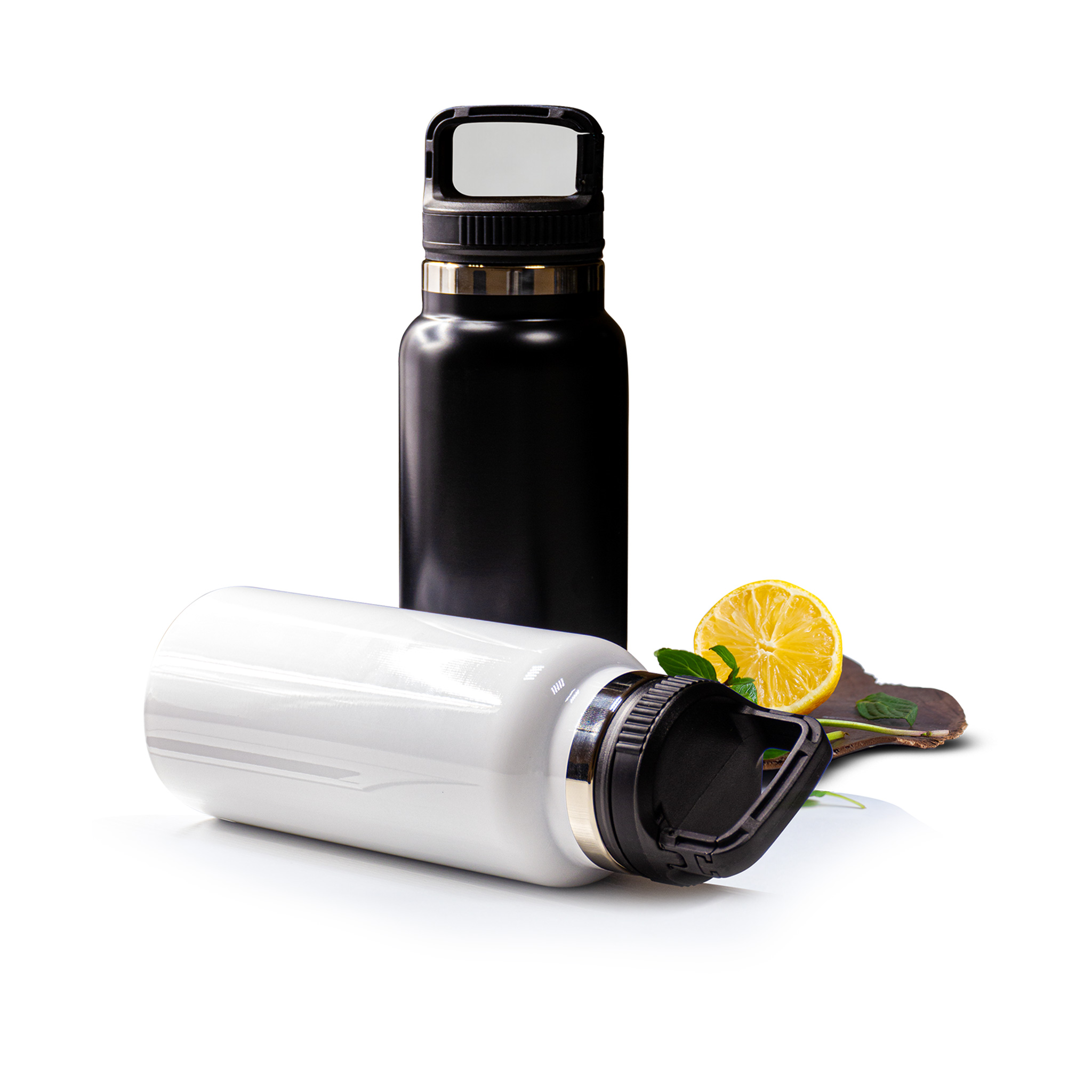 Insulated Bottle with handle white