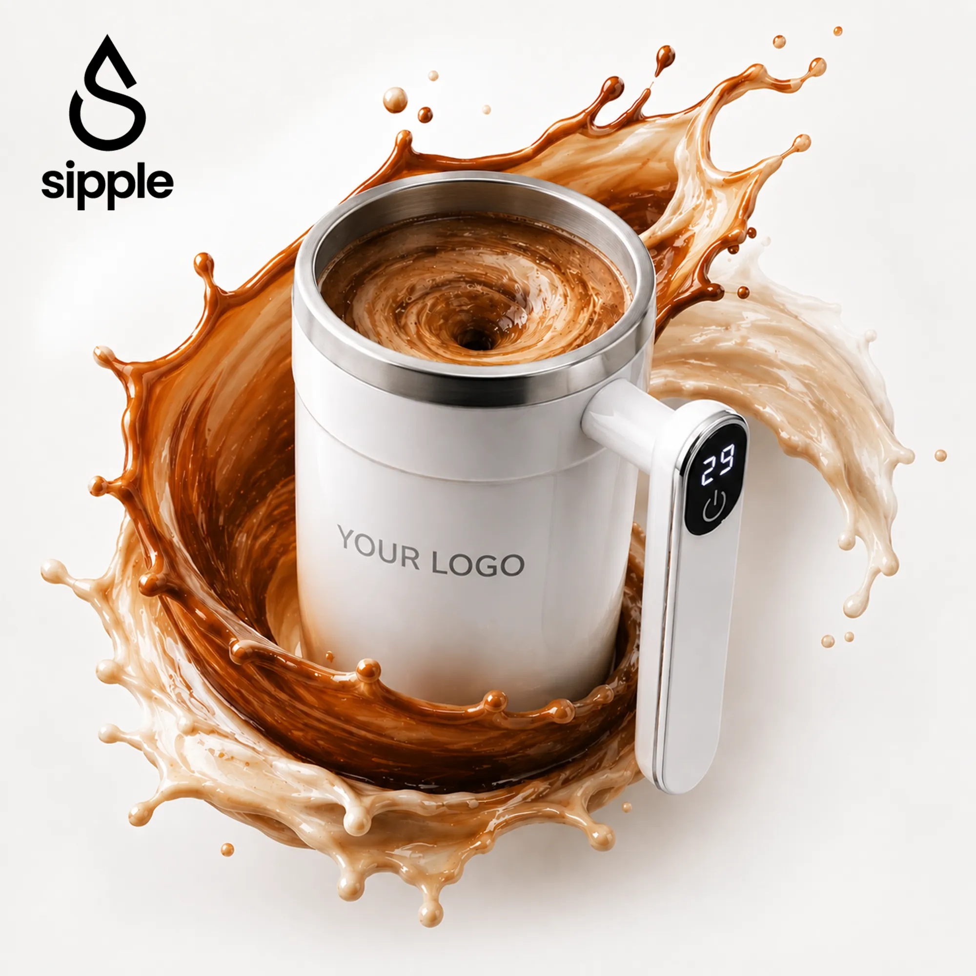 SIPPLE MIXERA 400ml smart electric mixing cup temperature display corporate gift UAE custom logo