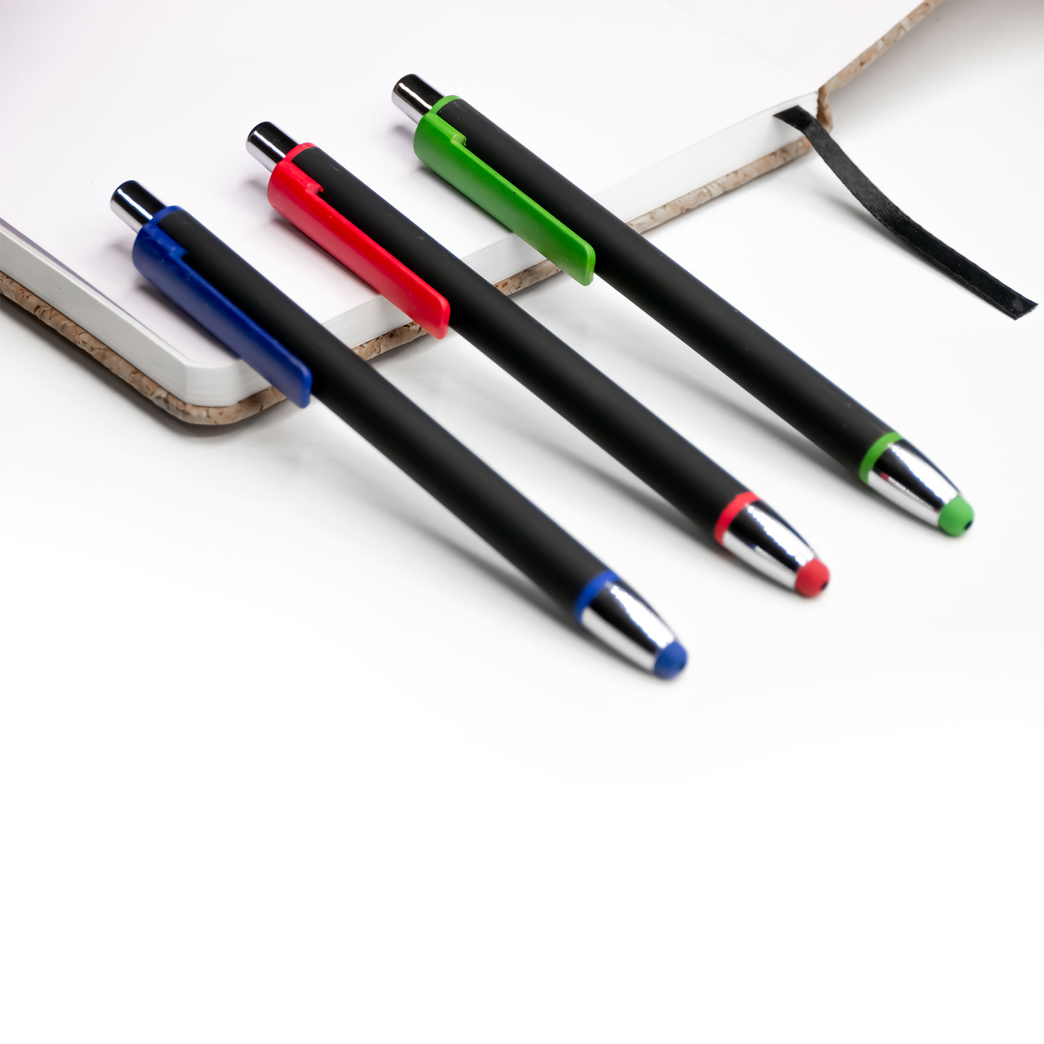 Black Metal Pen With Color Stylus And Clip Blue
